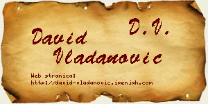 David Vladanović vizit kartica